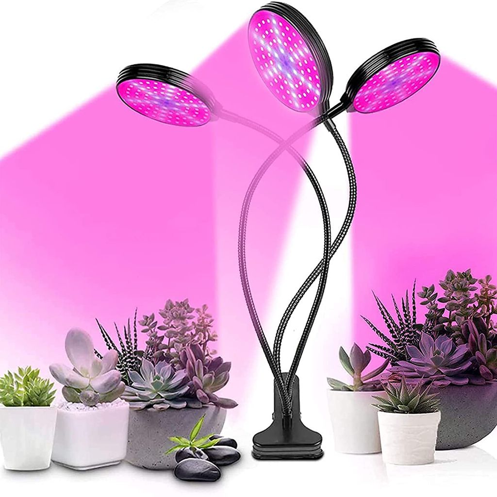 45W Drei Kopf LED Pflanzenlampe Vollspektrum Grow Light Lamp für Garten Pflanzen 