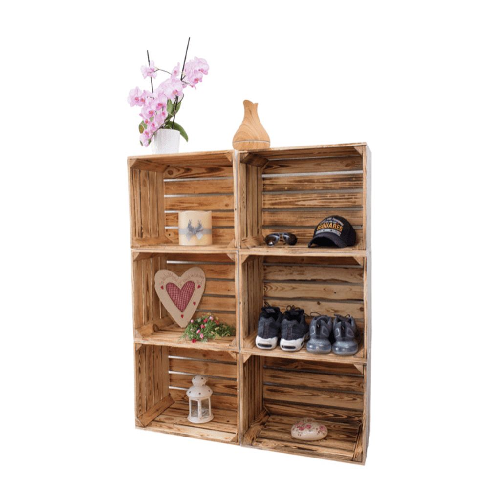 Allzweck Regal Emily by Vinterior | Stabiles Holzkisten Regal zur Aufbewahrung und Dekoration