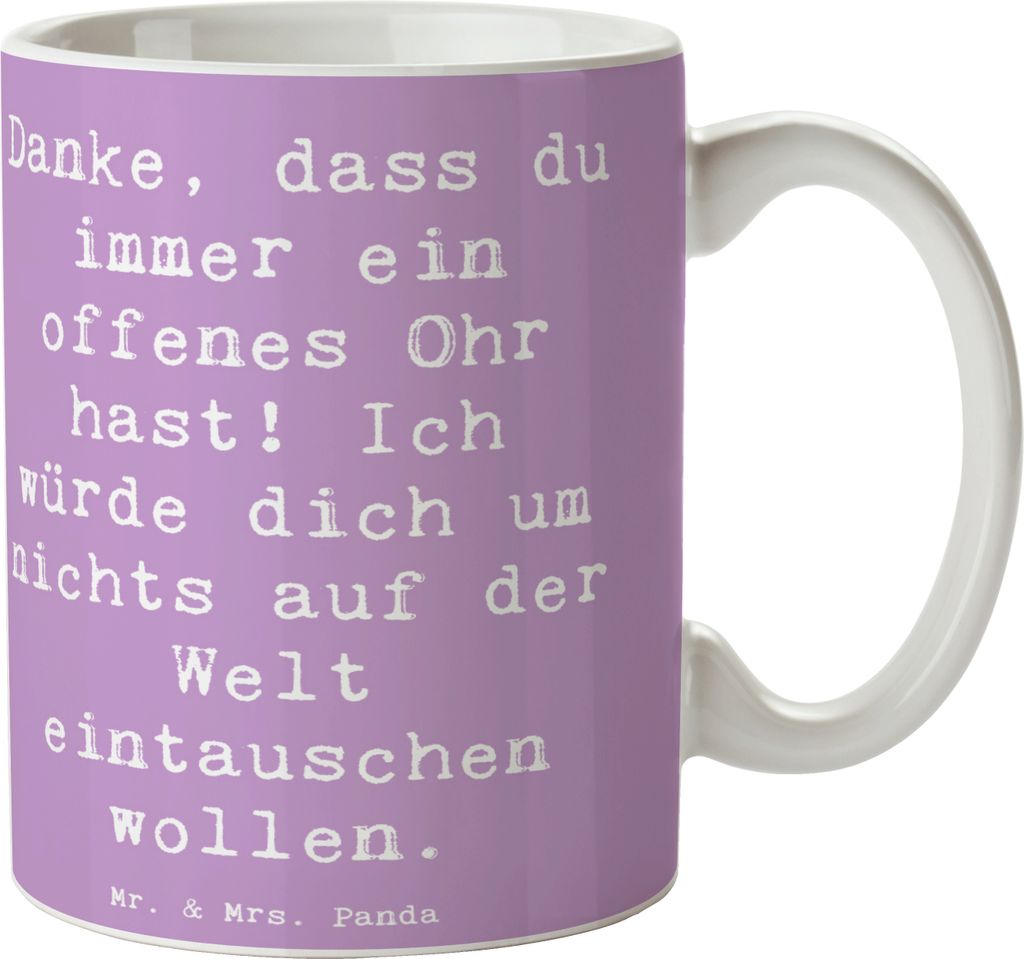 Mr. & Mrs. Panda Kaffeetasse Spruch Freund fürs Leben - Lavendeltraum - Geschenk, Kaffeebecher, kakaobecher, wichtig, Teebecher, Freundschaft, Dan...