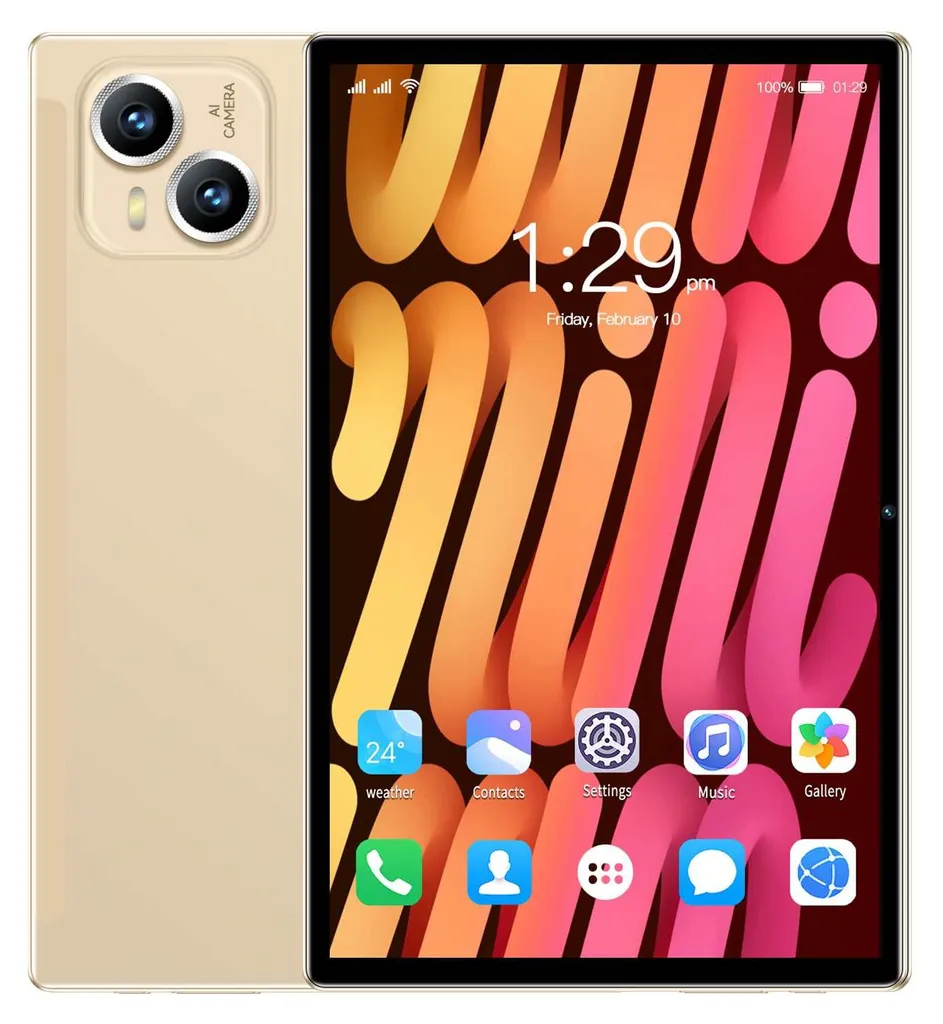 Tablette Android Octa-core 4G LTE écran IPS 10.1 pouces 32Go Gold