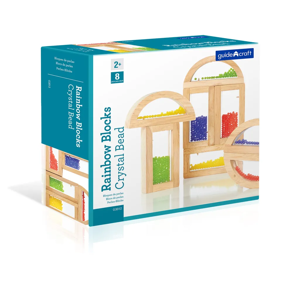 Rainbow Block Beads GuideCraft avec Inserts Colorés Translucides 24pc - 7