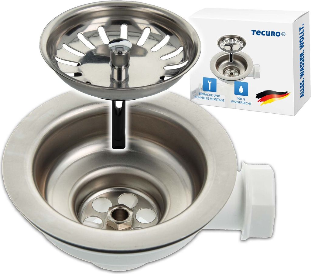 tecuro Spülen-Siebkorbventil Ø 114 mm (3 1/2 Zoll) x Abgang Produktbild 