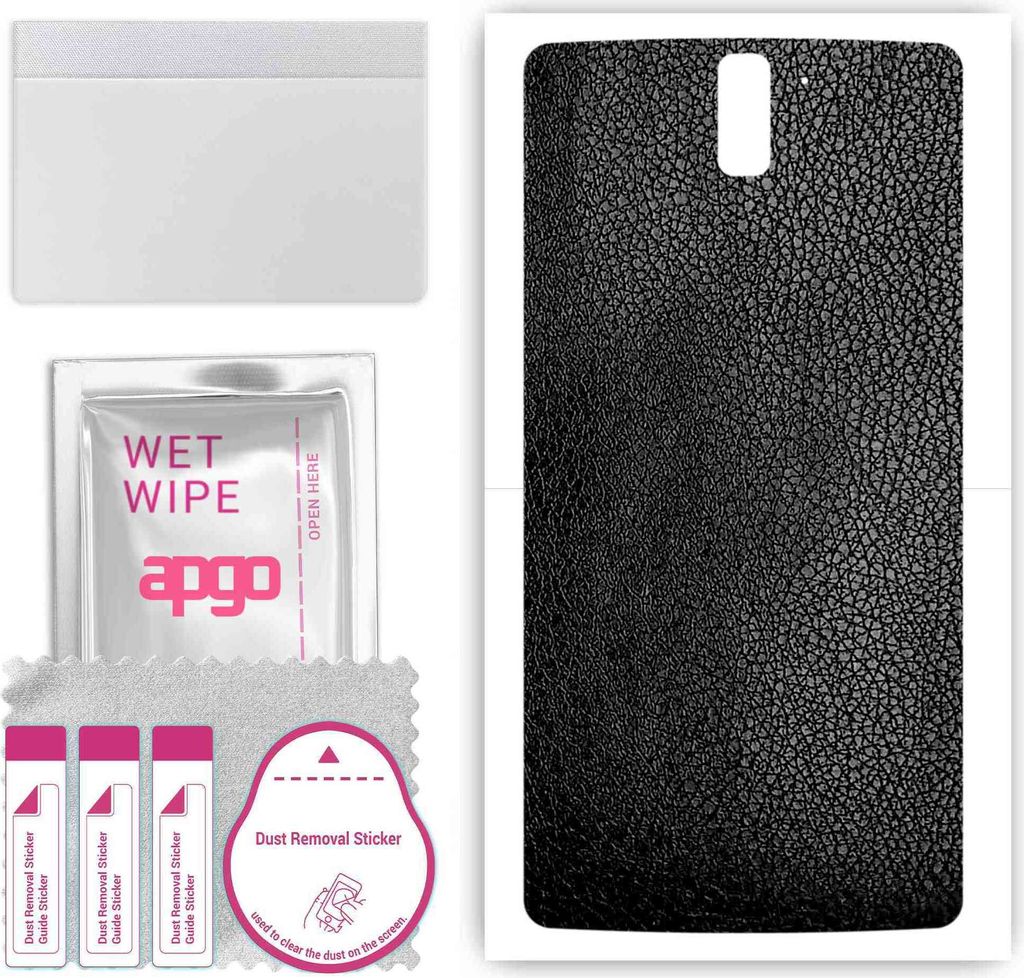 apgo Rückseite Schutzfolie, Skin, kompatibel mit OnePlus One A0001, Hinten Displayschutzfolie aus Vinylfolie, kratzfest, einfache Montage - Schwar...