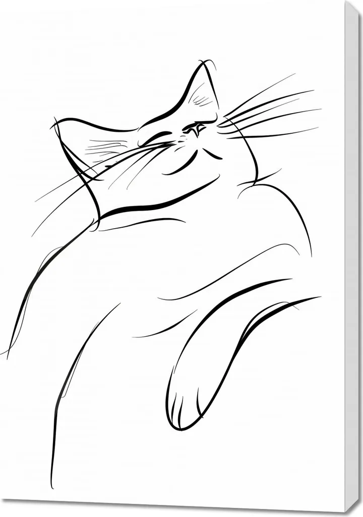 Quadro 70x100 cm Schizzo di soddisfazione felina