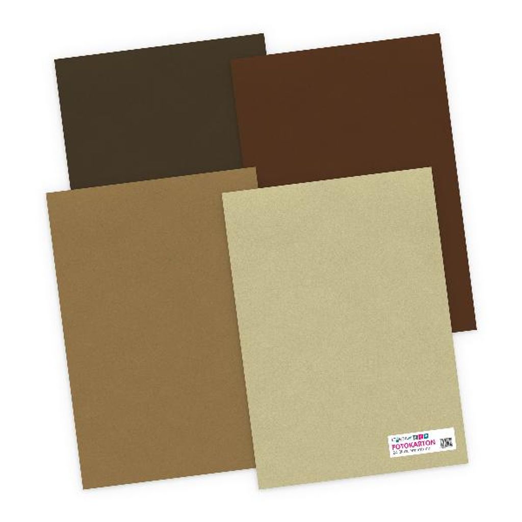 itenga Fotokarton - A4 300 g/qm 24 Blatt - Brauntöne - 4 Farben je 6 Blatt