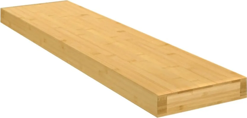 Mensola a muro 80x20x4 cm in bambù naturale - Scaffale Sospeso Robusto