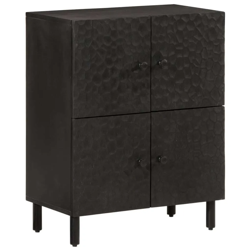Petit meuble de rangement noir 60x33x75 cm pour entrée ou salon chic