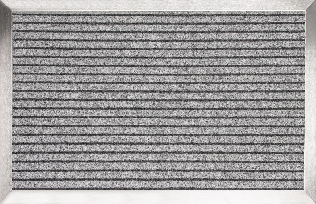 Tapis de Passage pour Entrée Maison ou Bureau en Inox et Reps Gris