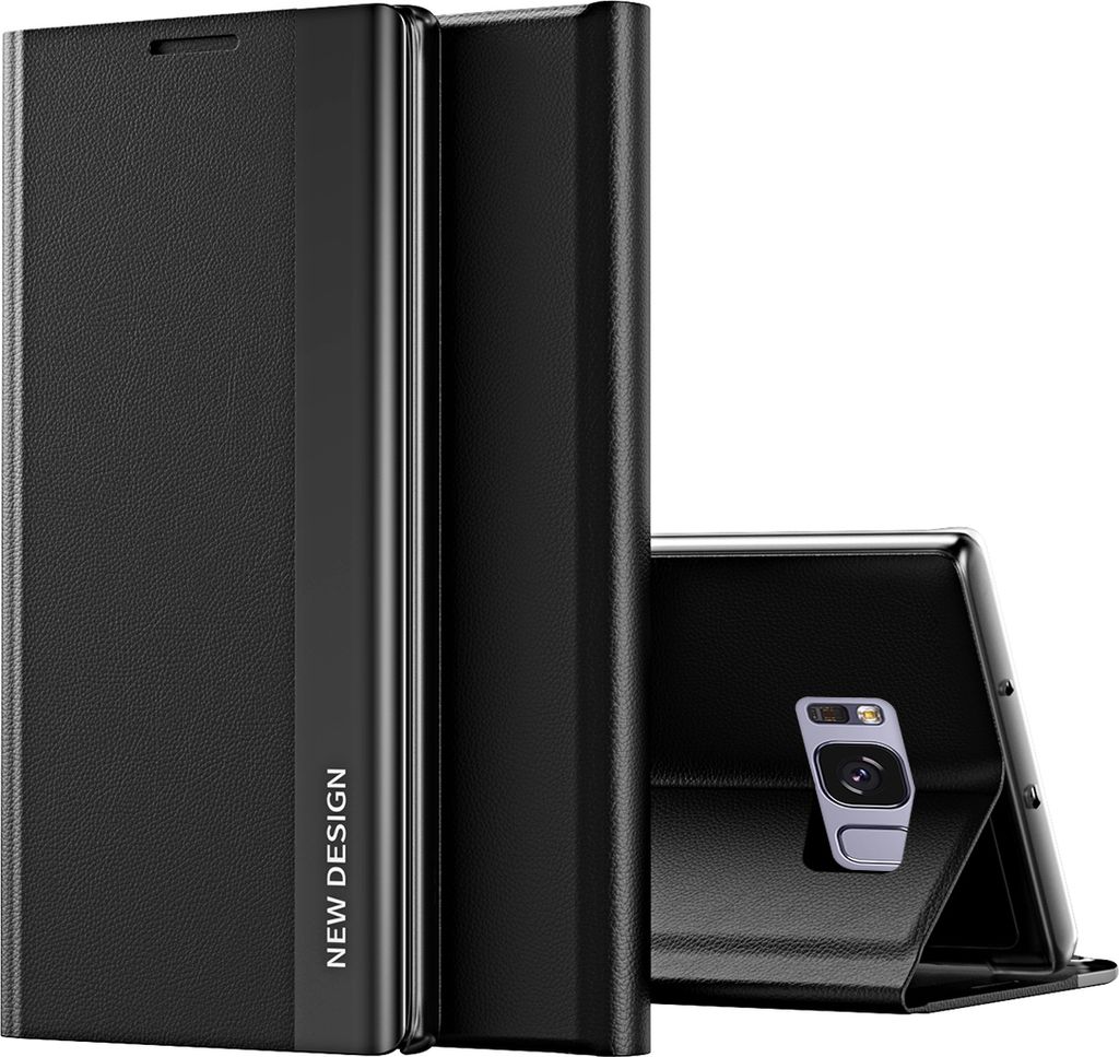 Galaxy S8 Plus Hülle, LaimTop Leder PolyurethanMagnetisch Klapp Stand Schutzhülle für Samsung Galaxy S8 Plus Schwarz