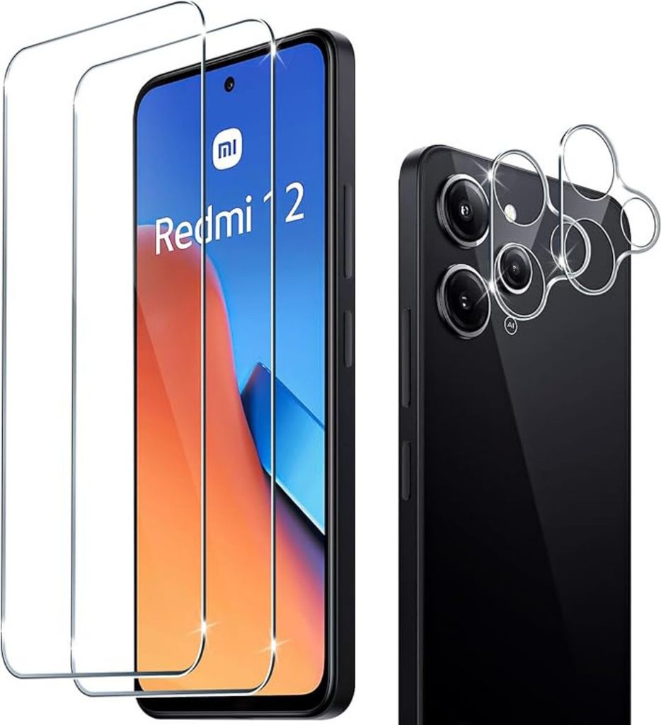 2X 9H Schutzglas für Xiaomi Redmi 12 (Display + Kamera)