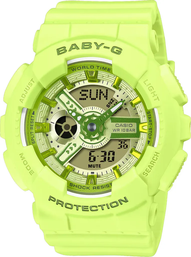 Casio BABY-G BA-110YK-3AER Montre Femme Sport Urbaine Verte et Résistante