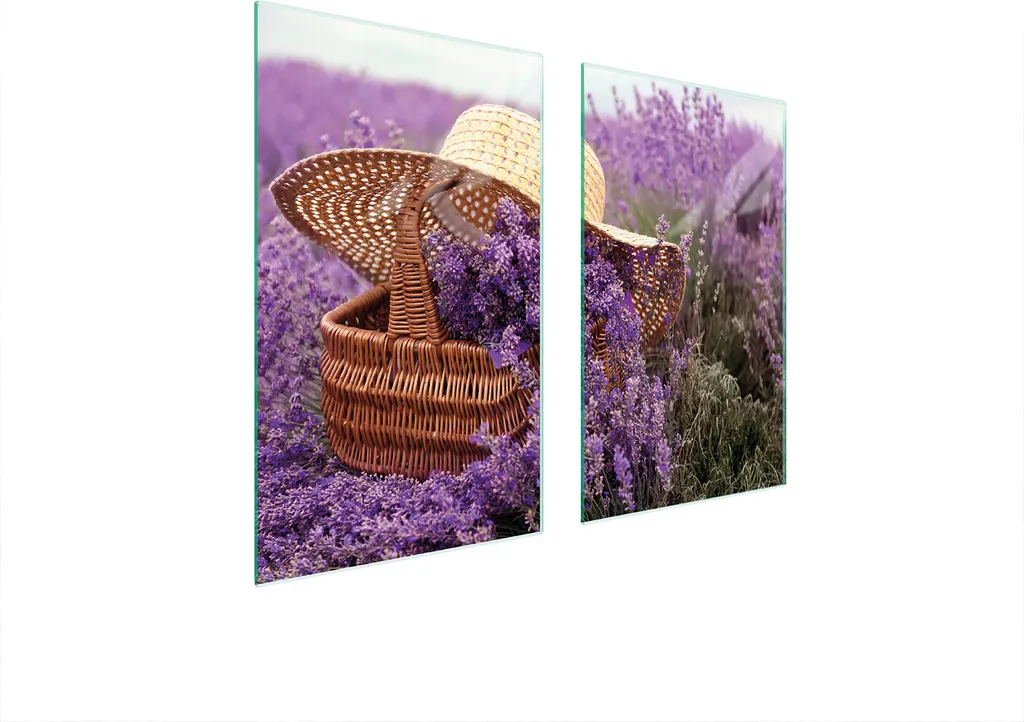 Copri Piano Cottura Vetro 75x52 Lavanda | Set 2 Piastre Protettive Tagliere