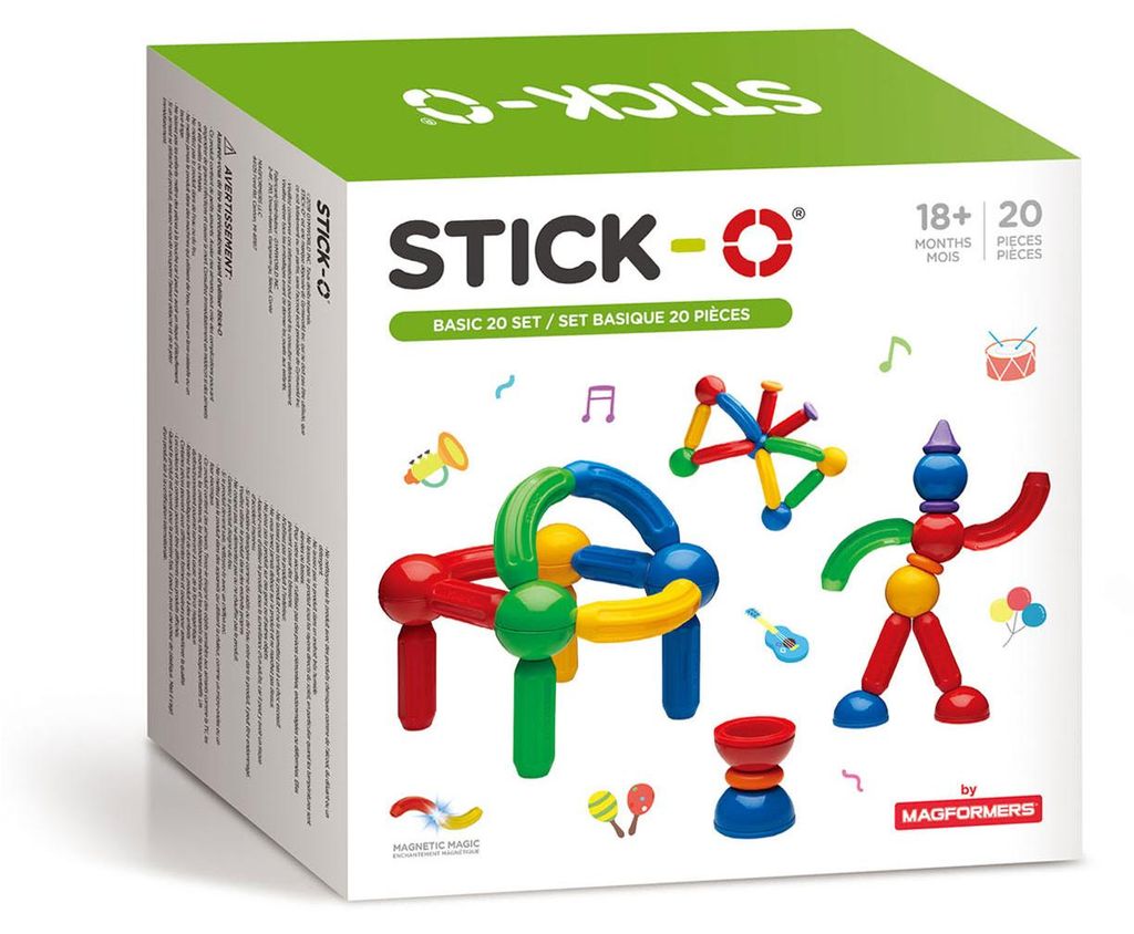 Stick-O magnetisches Bauspielzeug Basisset 20-teilig Kleinkind Spielzeug