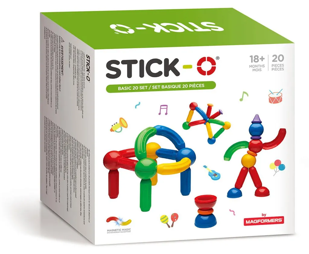 Kit Stick-O 20 pièces magnets anti-frustration pour premières constructions