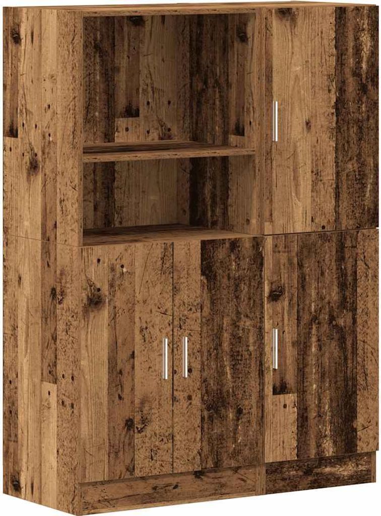 vidaXL 2-tlg. Küchenschrank-Set Altholz-Optik Holzwerkstoff