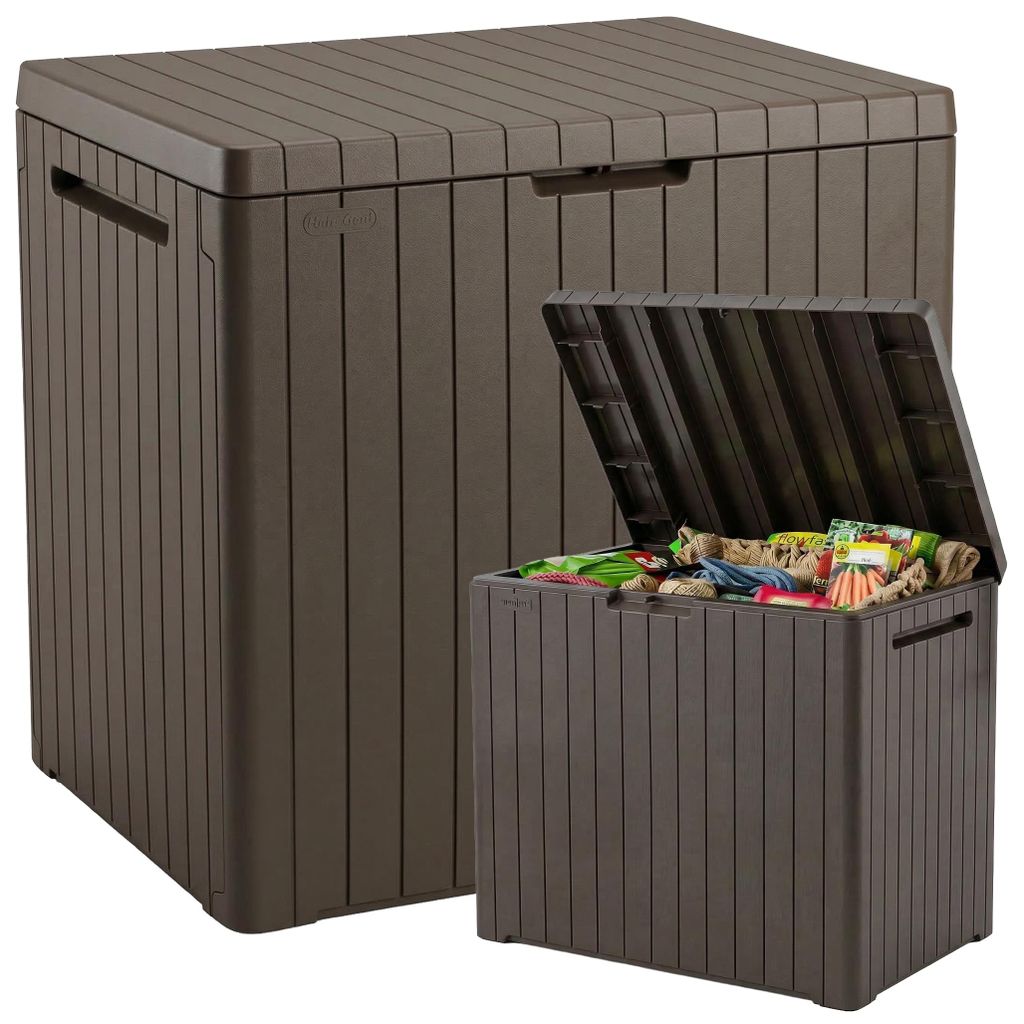 KETER Gartenbox Aufbewahrungbox Emily City Box Outdoor 113L Braun