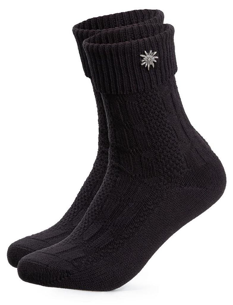 HerzSticht Damen Kurze Trachtensocken 1er Pack (Modell: Edelweiss)