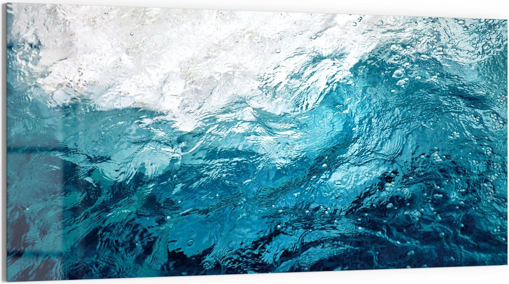 DEQORI Glasbild Acryl 100x50 cm 'Blick durch Wellen' Wandbild Bild modern Deko