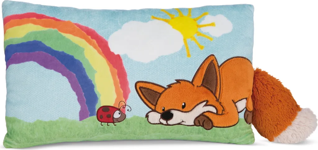 Oreiller NICI Fox Fridalie Vert 43x25cm - Finition Peluche Ultra Douce