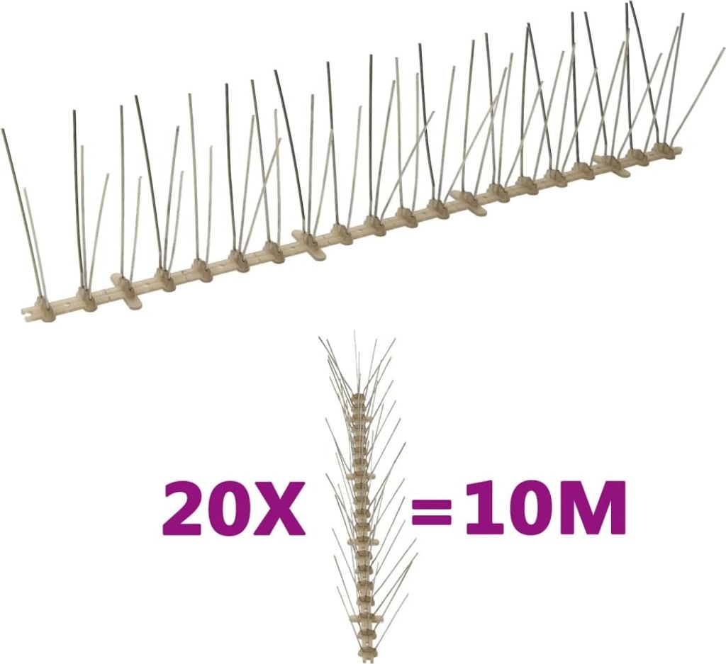 Möbel 20-tlg. Vogelabwehr-Spikes-Set 10 m Kunststoff 5-reihig - Sonstige Nutztierpflege 149129