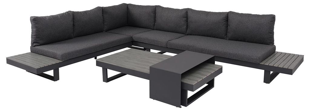 home24 Loungegruppe - 4-teilig - Aluminium / Webstoff Produktbild 