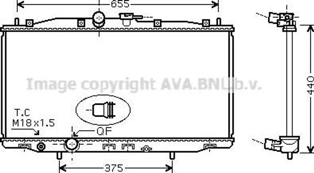 Radiateur Moteur Accord : Refroidisseur AVA HD2170 Référence 19010RBAE01