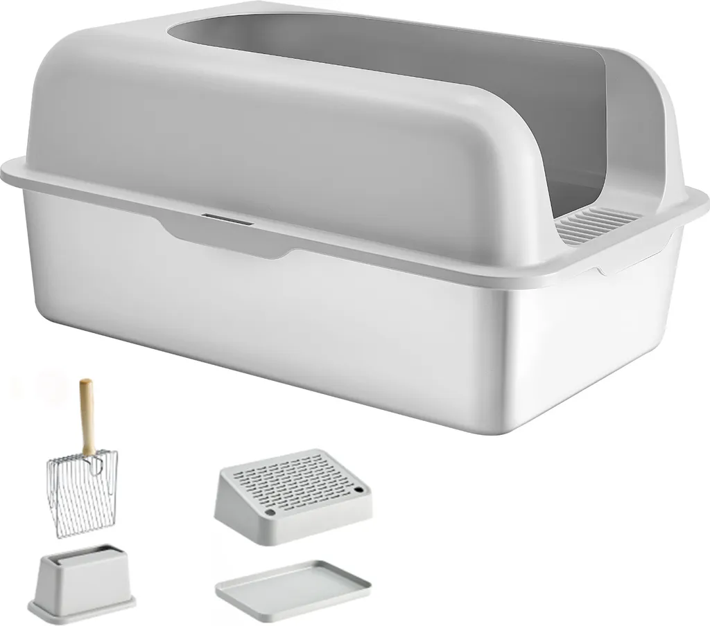 Litière XL pour Maine Coon et grands chats en acier inox facile à laver