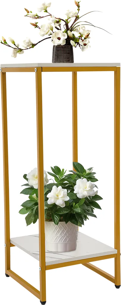 Support de plante intérieur pour salon étagère décorative bois et or