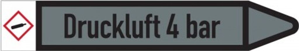 Dreifke Aufkleber I RKZ-Etikett Druckluft 4bar, rechts, DIN, grau/schwarz, Ø...