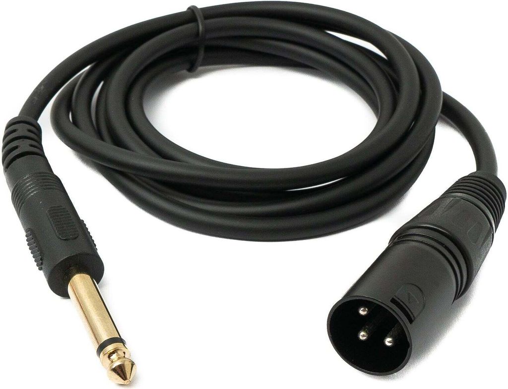 SYSTEM-S Audio Kabel 150 cm Stereo AUX Klinke 6,35 mm Stecker zu XLR Buchse in Schwarz