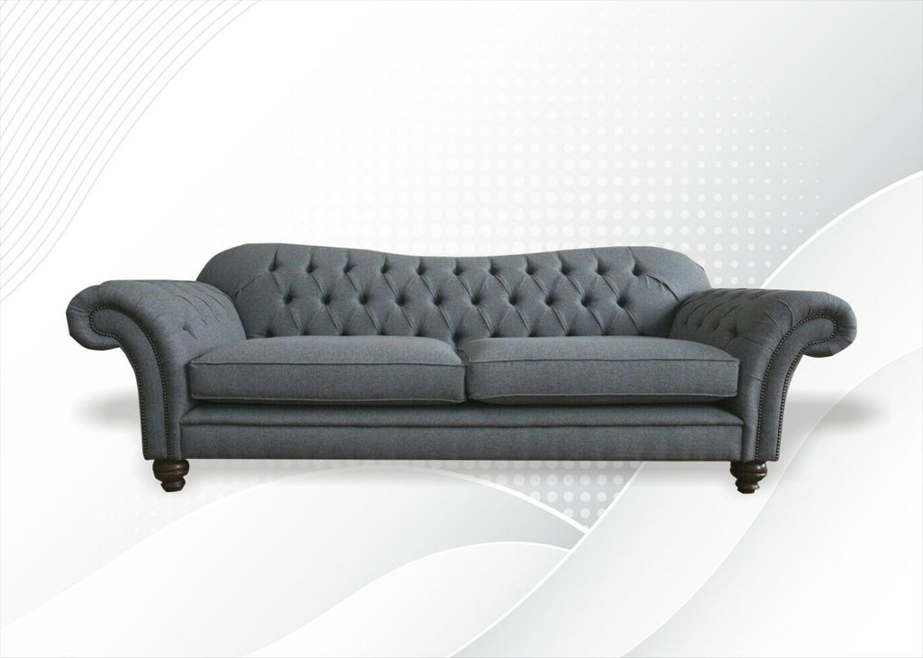 Big Chesterfield Polster Sofas Design Luxus Sofa 4 Sitzer Textil Couchen Couch