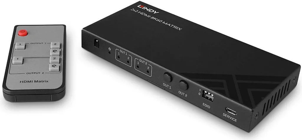 Switch Matrice HDMI 2 entrées 2 sorties Lindy 4K60Hz HDR pour moniteurs