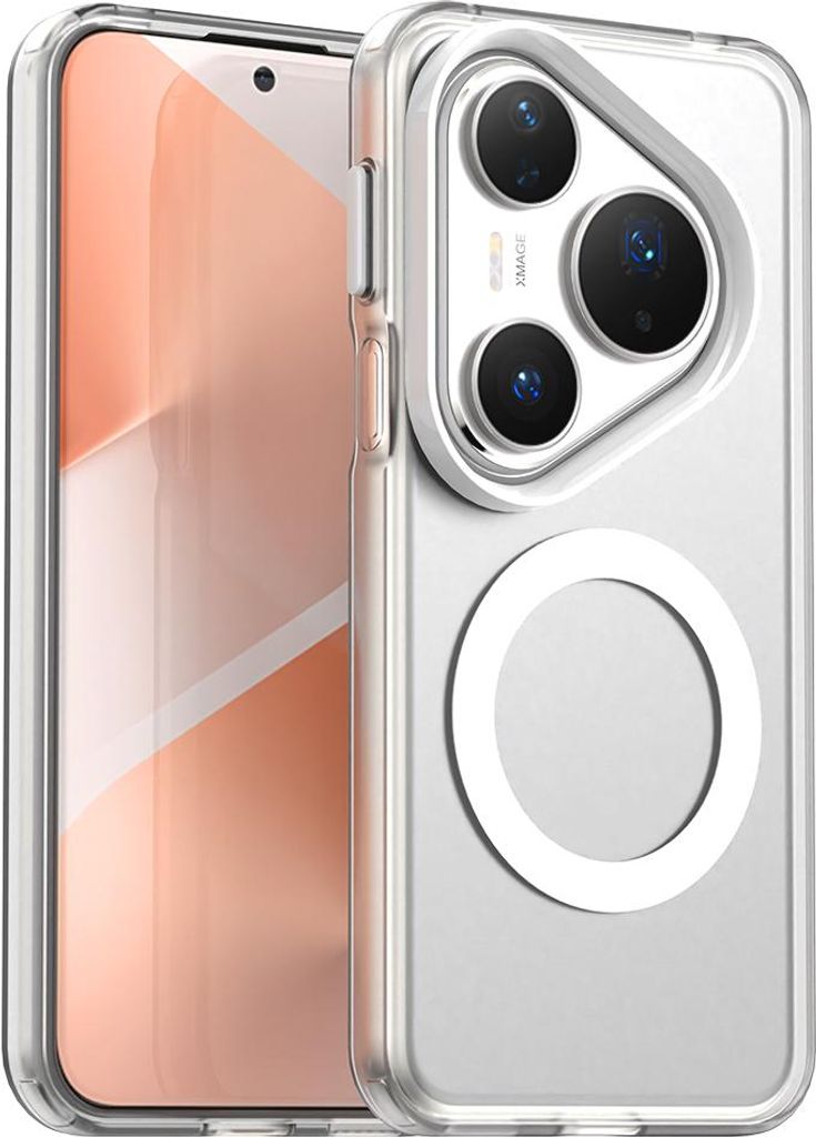 Magnetisch Hülle für Huawei Pura 80 Pro, Schlank Durchscheinend Matt Stoßfest Handyhülle Weiß