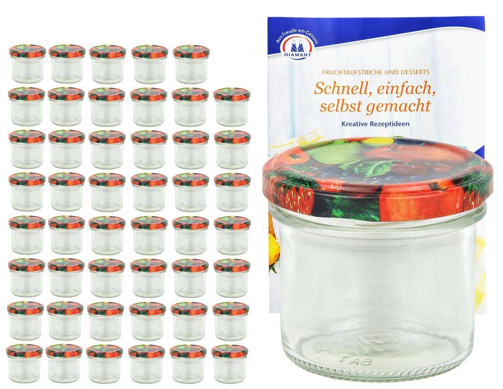 48er Set Sturzglas 125 ml To 66 Obst Dekor Deckel Produktbild 
