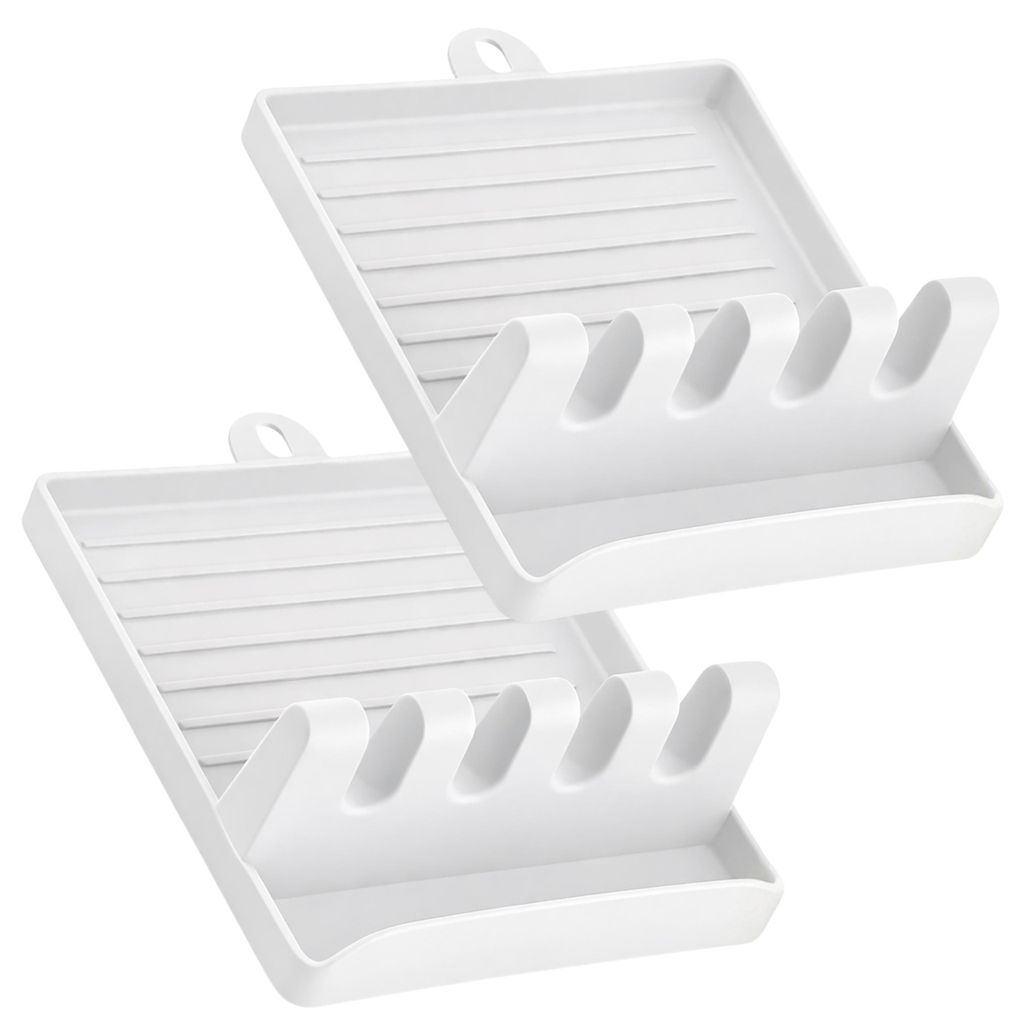 EDIBAZZAR | Küchenorganizer-Set, 2-teilig, mit Löffeldeckelhalter, weiß