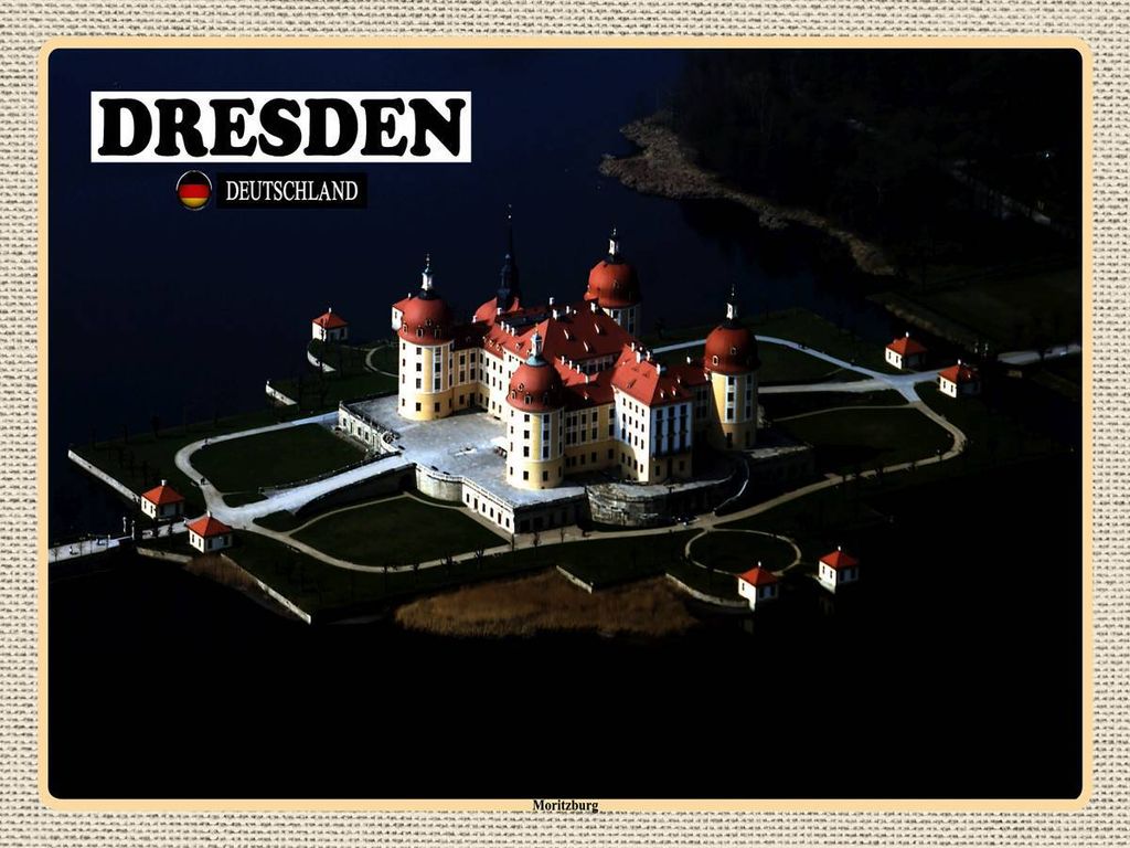 vianmo Holzschild 30x40 cm Dresden Deutschland Moritzburg Bildmotiv Reisemotiv Abenteuer Reisen