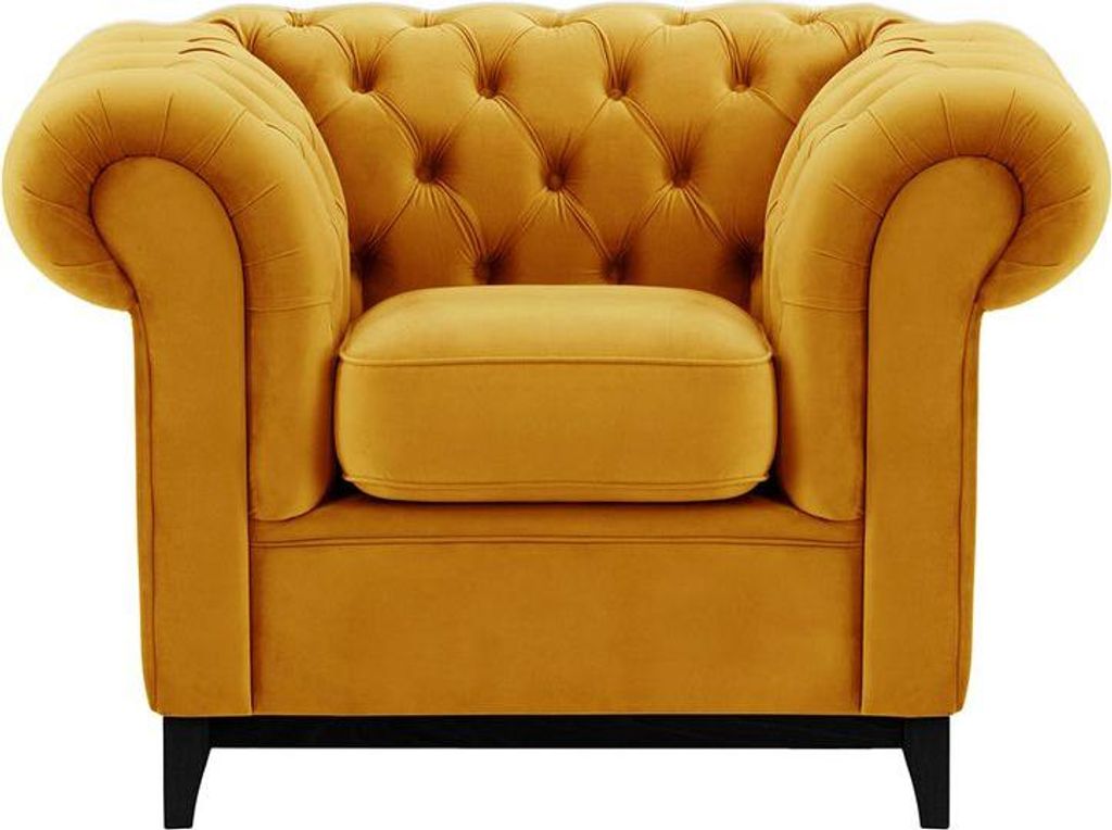 Sessel Chesterfield Wood-Velluto 8-black