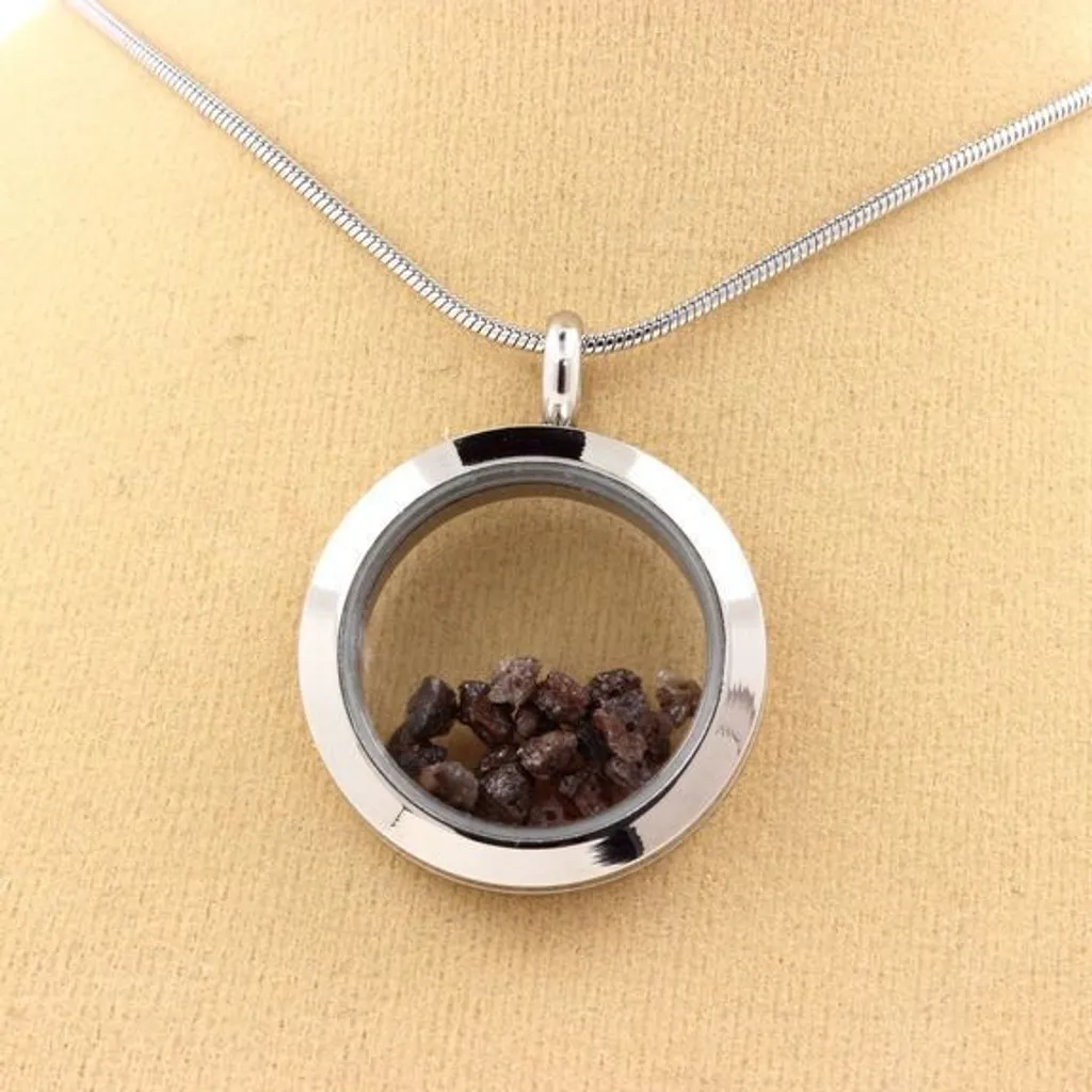 Collier avec diamant brun brut véritable et chaîne fine en or 18 carats