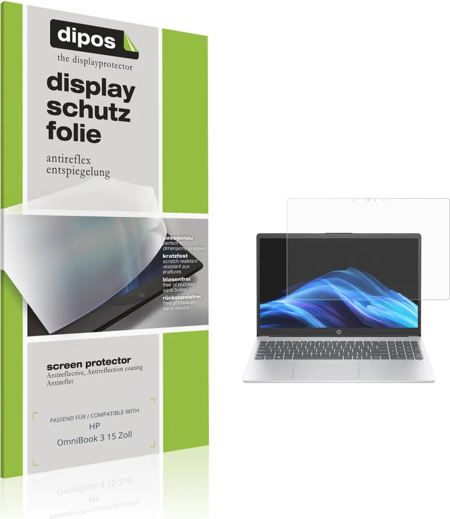 2x Pellicola Protettiva per HP OmniBook 3 15 Zoll Protezione Schermo Antiriflesso dipos