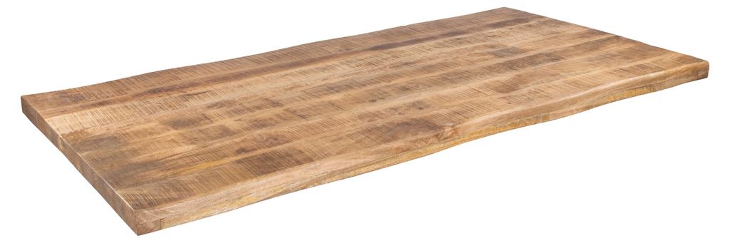 Tischplatte Baumkante 140 x 80 cm massiv Mangoholz Rough LUZERN