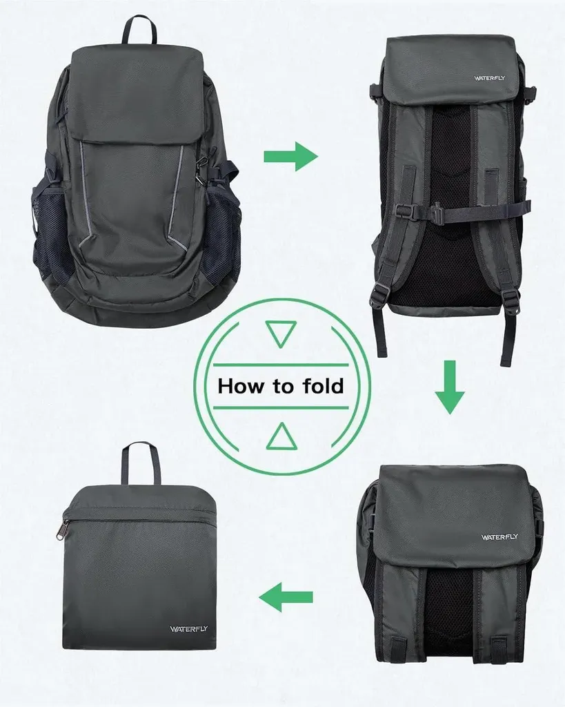 Sac à dos pliable pour camping et randonnée 28L - Idéal pour l'extérieur
