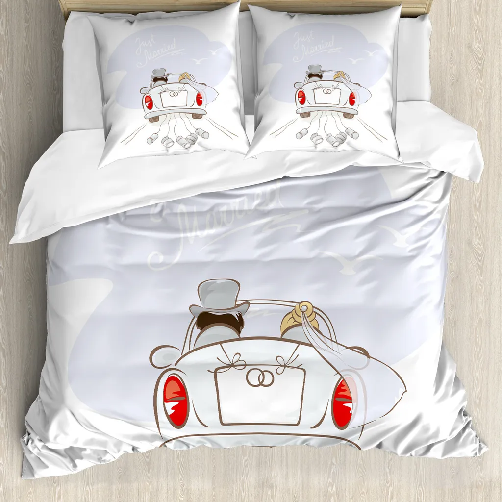 Copripiumino 200x200 ABAKUHAUS Vintage Auto Grigio Rosso