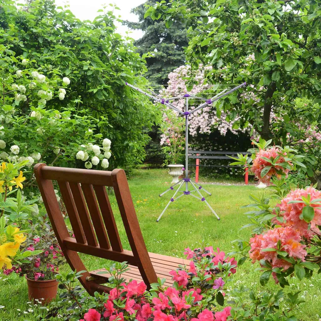 Séchoir rotatif compact 19m idéal pour petits jardins avec support - 5