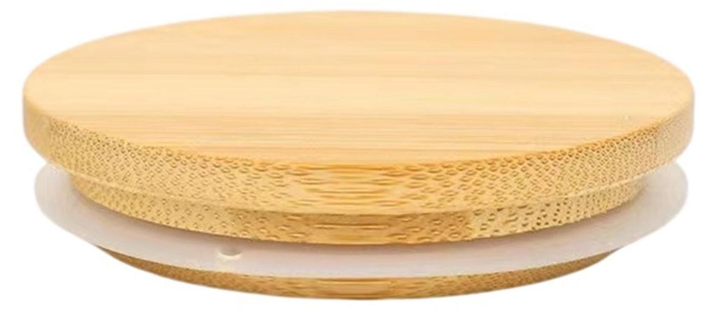 Runder Bambusdeckel für Gläser, Becher und Dosen – luftdichter Holzdeckel für Vorratsdosen, Teedosen und Aromaflaschen – lebensmittelecht, a...