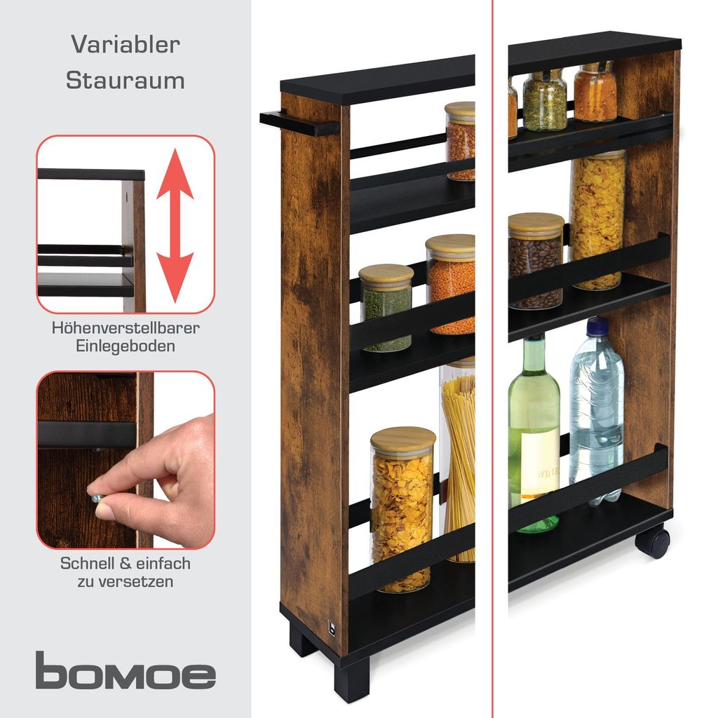 Bomoe Nischenregal 15cm breit Hylla, 79x50cm, Schwarz