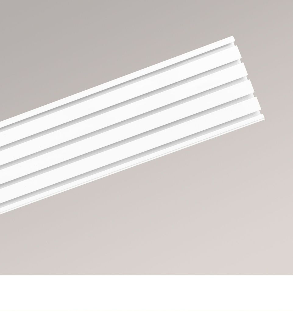 5 Innenläufe - Gardinenschiene in Weiß, in der Größe (L x H x T) 115cm x 1,3cm x 8,3cm