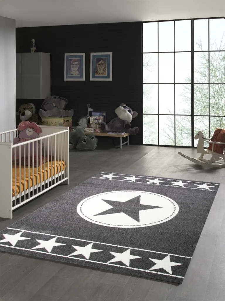 Tapis de chambre enfant Étoiles 160x230 - Idéal pour espace de lecture