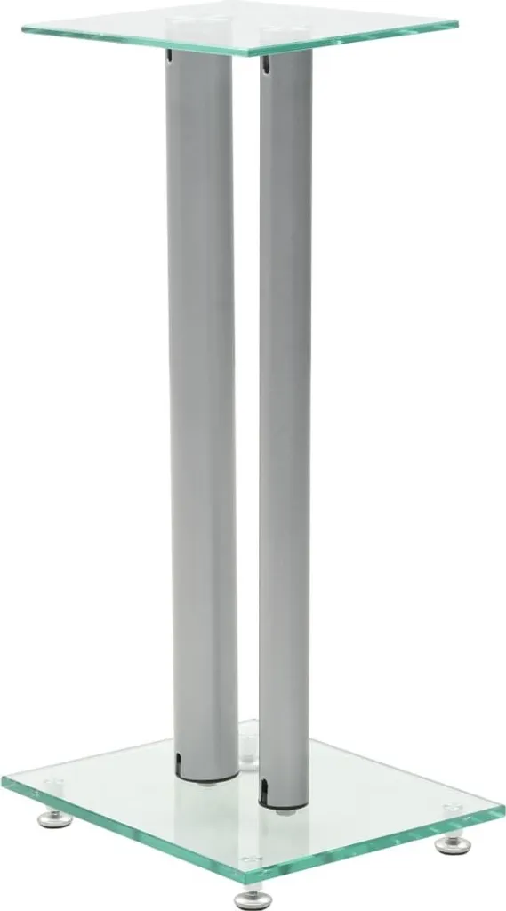 Support de haut-parleur pour salon, pack de 2 pieds vidaXL design argent