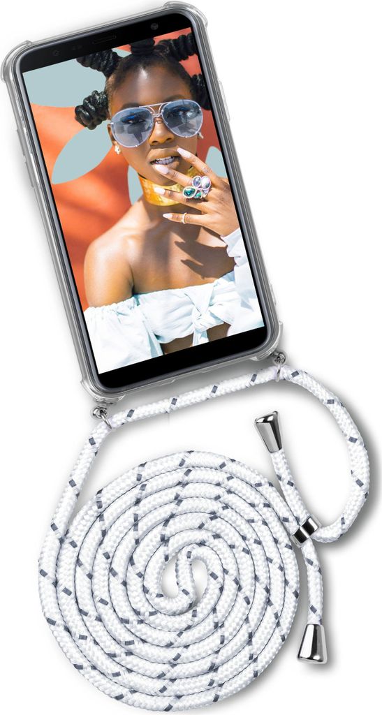 TWIST-Case + TWIST-Cord für Samsung Galaxy J4+, Farbe:Happy Coco (Silber)