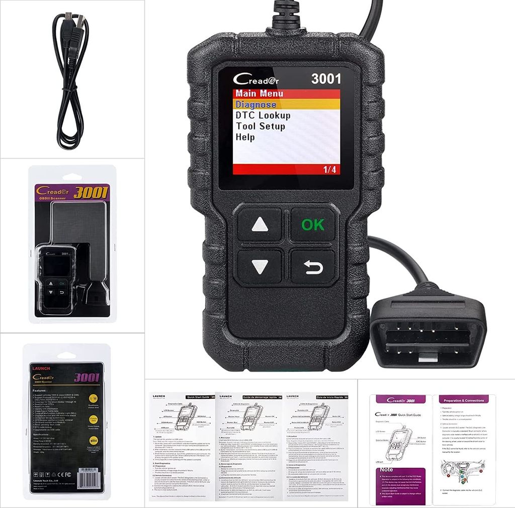 2024 Upgrade LAUNCH CR3001 Car OBD2 Scanner, kompletná Obrázok produktu 8